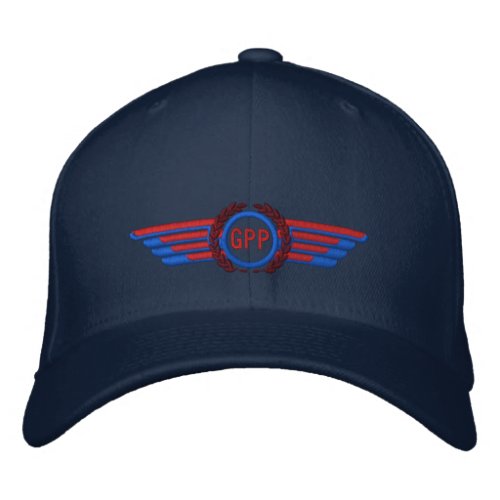 Make Your Monogram Aviation Laurels Pilot Wings Embroidered Baseball Cap