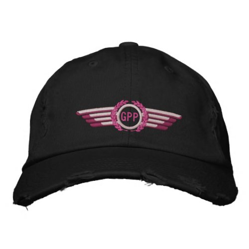 Make Your Monogram Aviation Laurels Pilot Wings Embroidered Baseball Cap