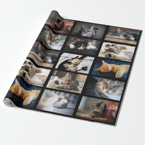 Make Your Own 10 Photo Collage on Black Wrapping Paper