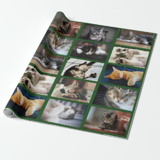 Make Your Own 10 Photo Collage on Green Wrapping Paper