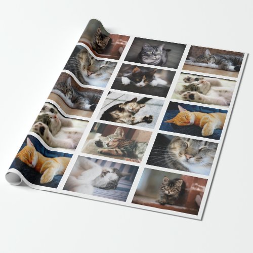 Make Your Own 10 Photo Collage on White Wrapping Paper
