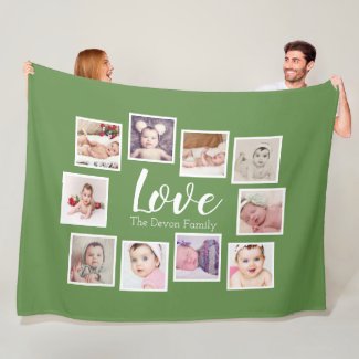 Make Your Own 10 Photo Collage Personalized Fleece Blanket