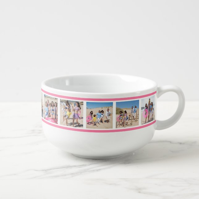 Make Your Own 12 Photo Personalized  Soup Mug (Left)