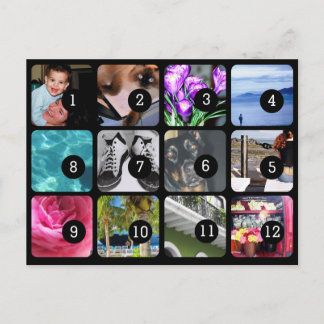 Make your own 12 photos mailing postcard
