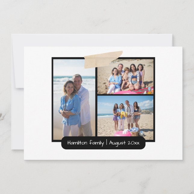 Make Your Own 3 Photo Collage Personalized Card (Front)