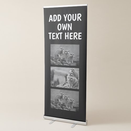 Make Your Own 3 Photo Rectractable Banner Black
