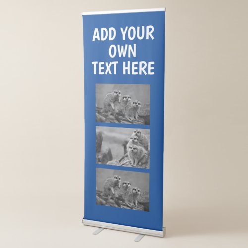 Make Your Own 3 Photo Rectractable Banner Blue