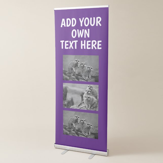 Make Your Own 3 Photo Rectractable Banner Purple (3/4)