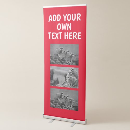 Make Your Own 3 Photo Rectractable Banner Red