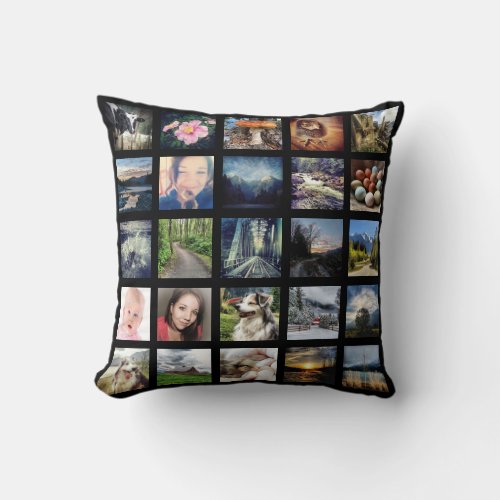 Make Your Own 50 Instagram Photo Collage Throw Pillow