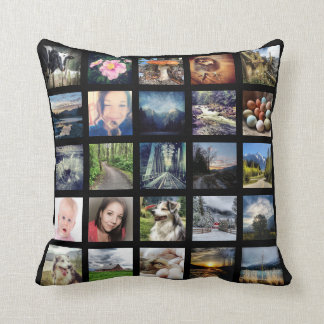 Make Your Own 50 Instagram Photo Collage Throw Pillow