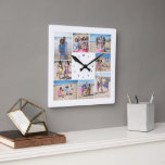 Make Your Own 8 Photo Collage Personalized Square Wall Clock<br><div class="desc">Make Your Own 8 Photo Collage Personalized square wall clock from Ricaso - this Photo Personalized clock is easy to customize .. easy to add photographs - Send as a unique created by you personalized time piece gift or create it for yourself - a wonderful heartfelt piece full of great...</div>