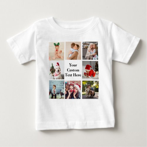 Make your own 8 photos collage and text baby baby T_Shirt