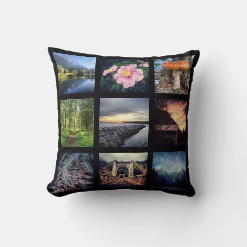 Make Your Own 9 Instagram Photo Collage Throw Pillow