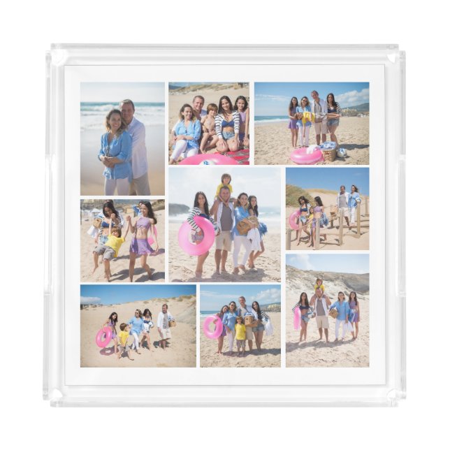 Make Your Own 9 Photo Collage Personalized Acrylic Tray (Front)