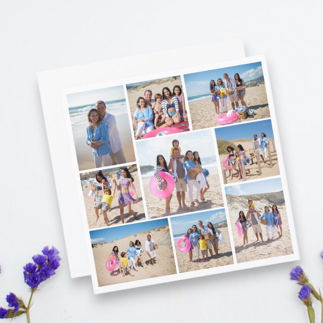 Make Your Own 9 Photo Collage Personalized Card (Make Your Own 9 Photo Collage Personalized Cards from Ricaso. Create your own DIY cards & gifts)