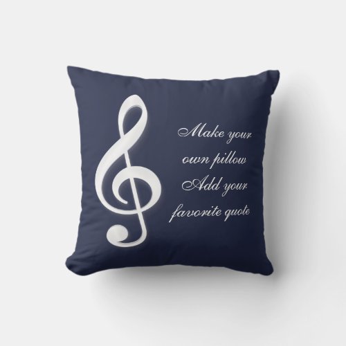 make your own  add favorite quote  music  notes throw pillow