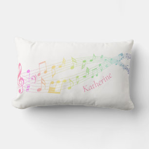 make your own add name music notes lumbar pillow