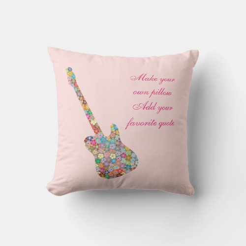 make your own  add quote  music  guitar  throw  throw pillow