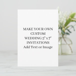 Make Your Own Add Text Image Elegant Wedding 5x7 Invitation