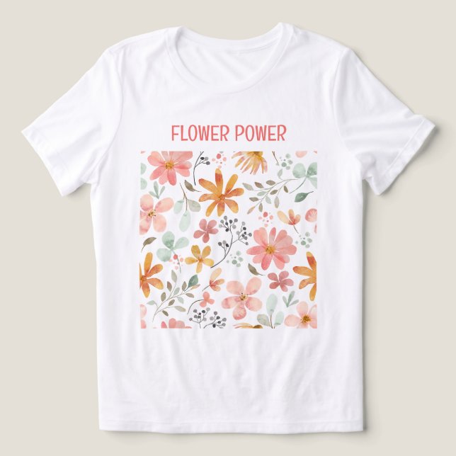 Make Your Own Artsy T-Shirt Flower Power Tri-Blend Shirt (Design Front)