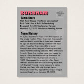 Make Your Own Baseball Card (Back)