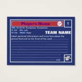 Make Your Own Baseball Card (Back)