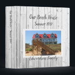 Make your own beach summer house own photo 3 ring binder<br><div class="desc">Make your own beach summer house own photo,  memories,  binder.
Beach house photo on driftwood background design.
You can add your own photo and add the text at the front and at the spine.</div>