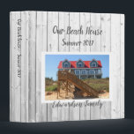 Make your own beach summer house own photo 3 ring binder<br><div class="desc">Make your own beach summer house own photo,  memories,  binder.
Beach house photo on driftwood background design.
You can add your own photo and add the text at the front and at the spine.</div>
