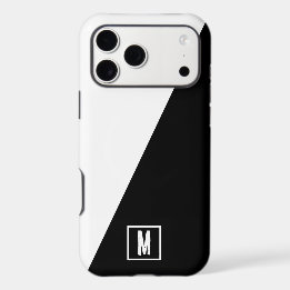 Make Your Own Black & White Split Monogrammed Gift iPhone 17 Pro Max Case