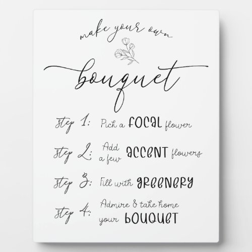 Make Your Own Bouquet Bar Plaque