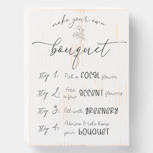 Make Your Own Bouquet Bar Wooden Box Sign