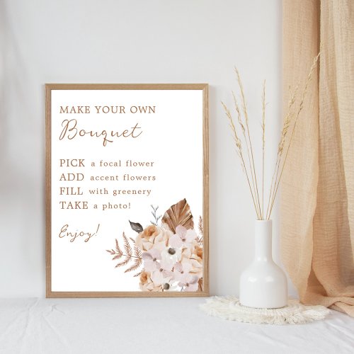 Make Your Own Bouquet Boho Terracotta Poster