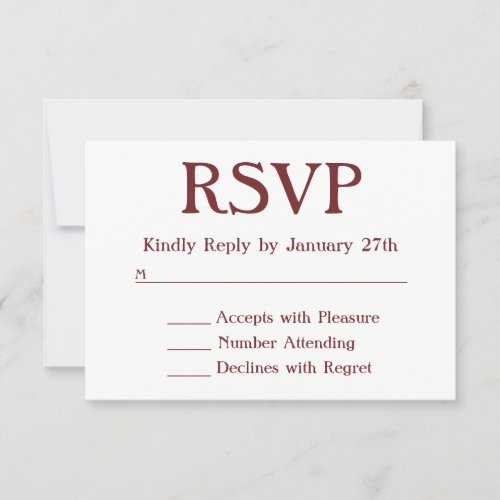 Make Your Own Burgundy and White RSVP