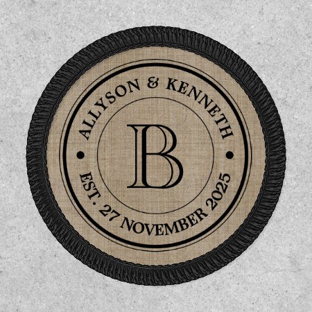 Make Your Own Burlap Retro Logo Monogram Patch
