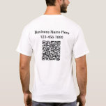 Make Your Own Business QR Code Work Shirts<br><div class="desc">Make your own staff work shirts with QR Code template and text you can replace with your own. Designed on the back of the shirts to promote your small business or service and promote your brand or small business promotion for special events.
also serves to work as uniform shirts.</div>