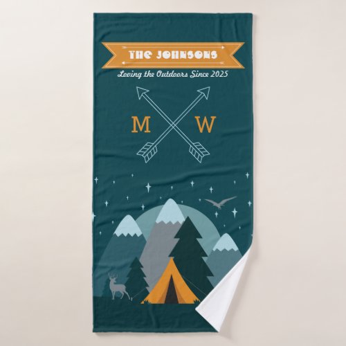Make Your Own Camping Mountain Outdoor Adventure Bath Towel