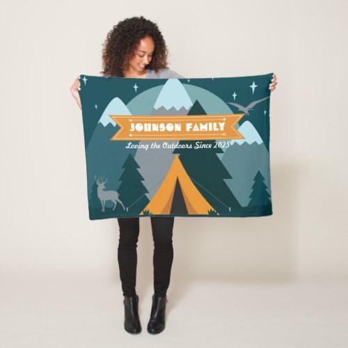 Make Your Own Camping Mountain Outdoor Adventure Fleece Blanket
