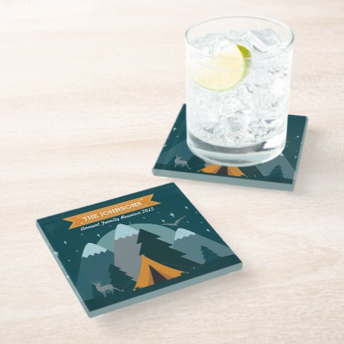 Make Your Own Camping Mountain Outdoor Adventure Glass Coaster