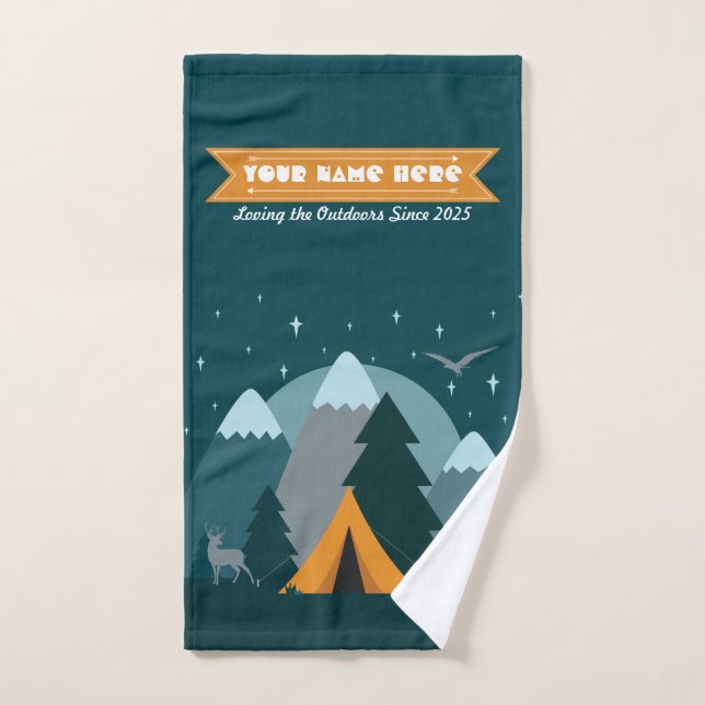 Make Your Own Camping Mountain Outdoor Adventure Hand Towel (Hand Towel)
