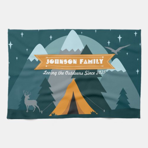 Make Your Own Camping Mountain Outdoor Adventure Kitchen Towel
