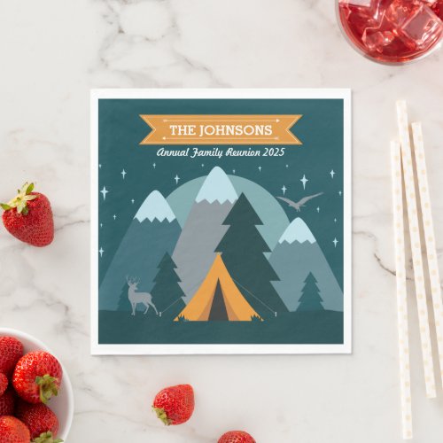 Make Your Own Camping Mountain Outdoor Adventure Napkins