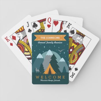 Make Your Own Camping Mountain Outdoor Adventure Playing Cards by BCMonogramMe at Zazzle