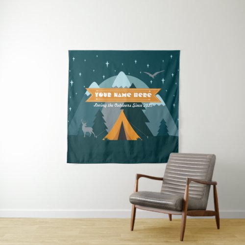 Make Your Own Camping Mountain Outdoor Adventure Tapestry