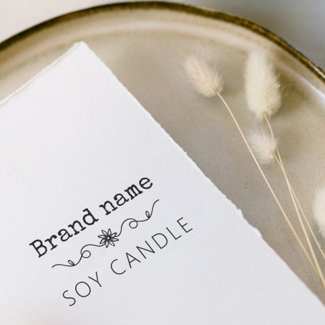 Make Your Own Candle Brand Name Flower Self-inking Stamp (Creator Uploaded)