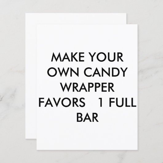 MAKE YOUR OWN CANDY WRAPPER FAVORS   ONE FULL BAR (Front/Back)