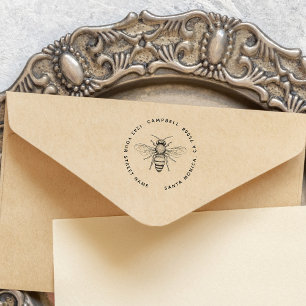 Make Your Own Chic Vintage Bee Custom Address Self-inking Stamp