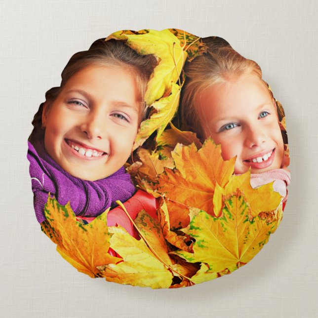 Make Your Own Child's Fall Photo  Round Pillow (Front)