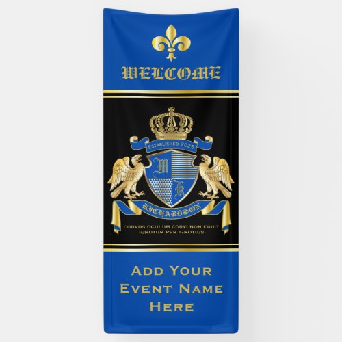 Make Your Own Coat of Arms Blue Gold Eagle Emblem Banner