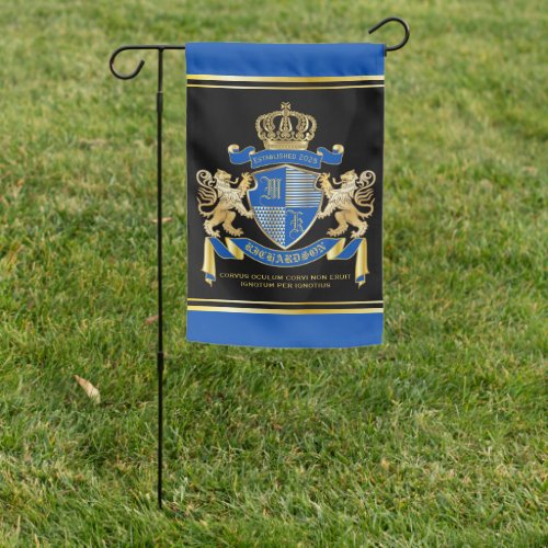 Make Your Own Coat of Arms Blue Gold Lion Emblem Garden Flag